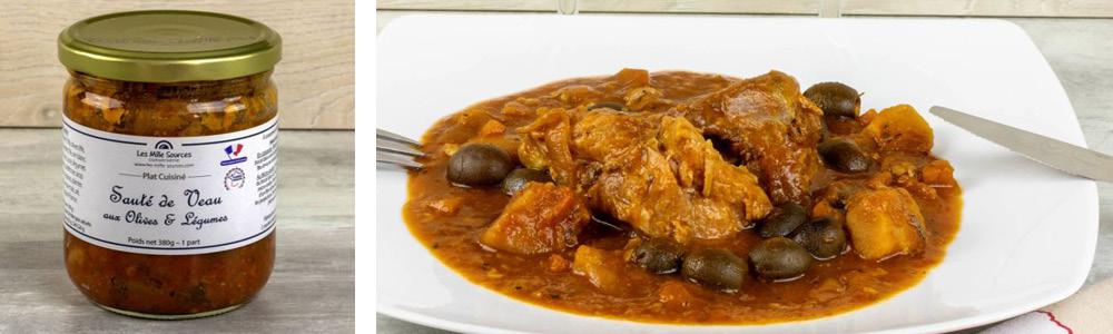 Conserves plats préparés à base de Veau Origine France - Les mille sources